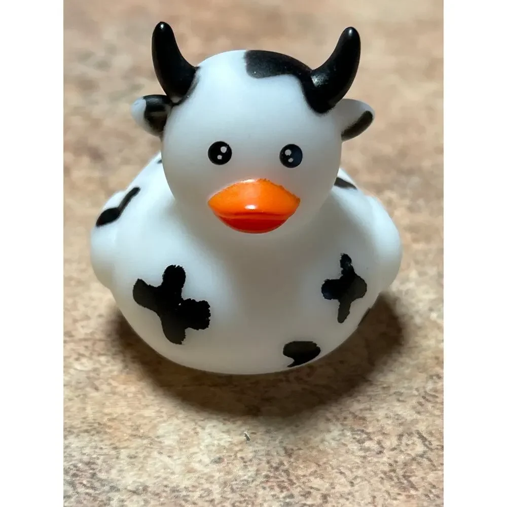 Set of 5 New Barnyard Farm Rubber Duckies Duck 2” Jeep Horse Chicken Pig Cow